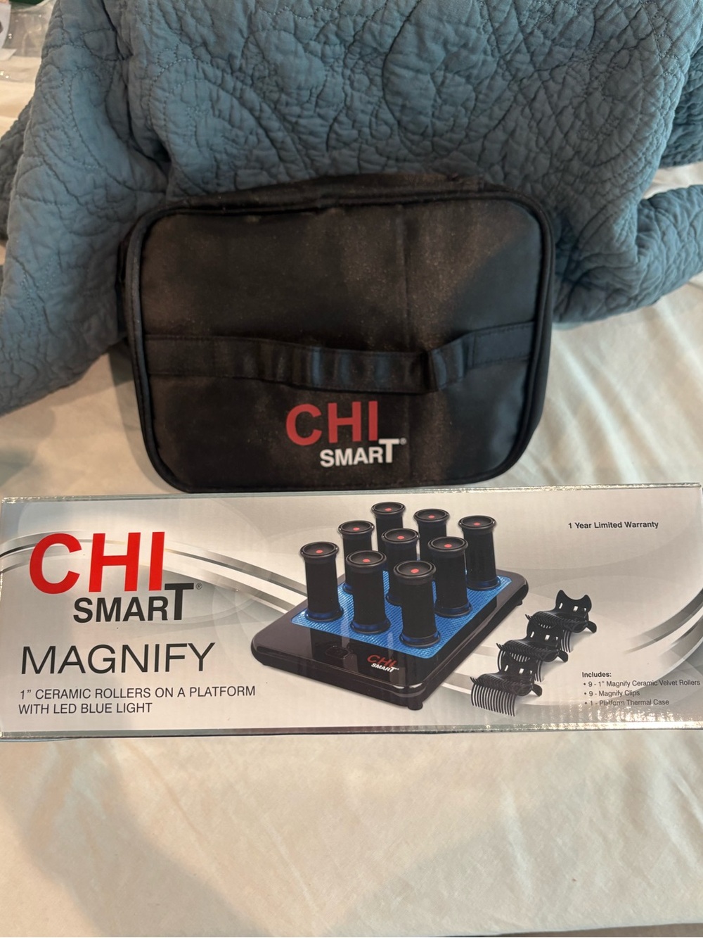 CHI Smart Magnify Ceramic Heated Rollers Set w/ Case New in Box